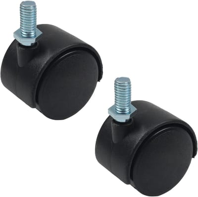 Zwenkwielen Set - Draaibare Wielen Wielen - Meubels Verplaatsen - Twin Wiel Ontwerp - M8 x 15mm 4 stuks - Zwart