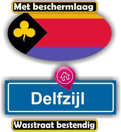 Jerma - Delfzijl - Auto - Sticker - set 2 - Ovaal 13x7 cm - rechthoek 13x6 cm - Zelfklevend - Vinyl