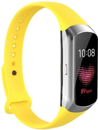 By Qubix - Compatible Samsung bandje - Siliconen bandje - Geel - Geschikt voor Samsung Galaxy Fit