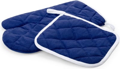 Keukengerei - Keuken accessoires - Ovenwanten - Ovenhandschoenen - Pannenlappen - Keukenset - Hittebestendig - 2-delig - navy