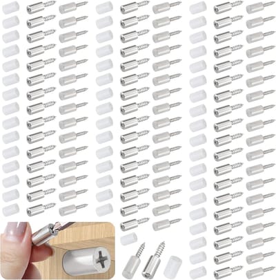 Zelftappende Schroeven - Kast Planksteunen - Meubel Reparatie - Antislip Hoes - 100 Stuks - Wit
