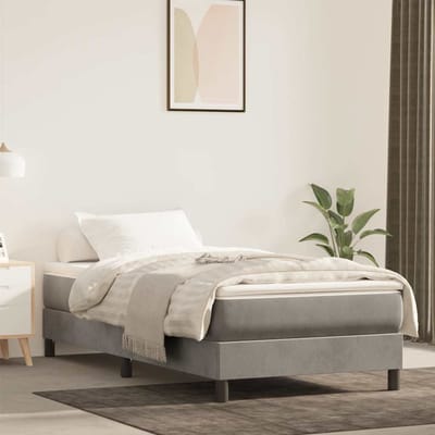 vidaXL - Pocketveringmatras - medium - 100x220x20 - cm - fluweel - lichtgrijs