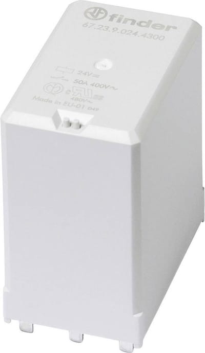 Finder 67.23.9.024.4300 Printrelais 24 V/DC 50 A 3x NO 1 stuk(s)