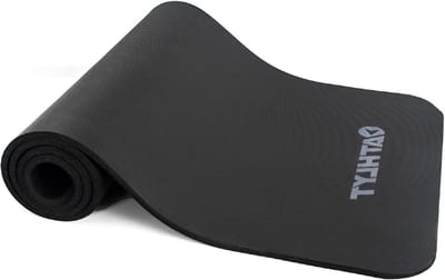 Zwart gymnastiekmat voor thuis fitness - Antislip yoga mat met draagriem
