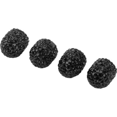 4 Pcs Bouchons de Valve Bling 15mm Couvercle d'Air de Tige Décoration de Pneu Universel pour Voiture Moto Noir noir
