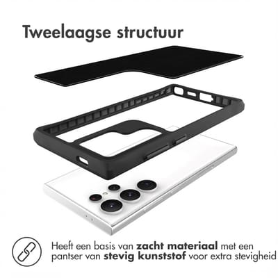 imoshion Hoesje - Geschikt voor Samsung Galaxy S24 Ultra - Hybrid Carbon Case - Zwart