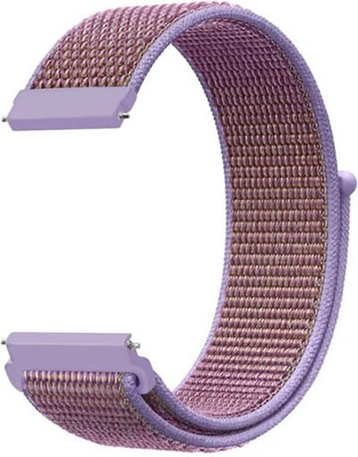 Strap-it Smartwatch bandje 22mm - zacht nylon bandje geschikt voor Samsung Galaxy Watch 46mm / Galaxy Watch 3 45mm / Gear S3 Classic & Frontier - OnePlus Watch - Amazfit GTR 47mm / GTR 2 / GTR 3 - Pro - lila