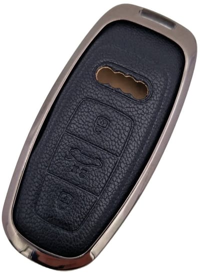 Autosleutel Hoesje geschikt voor Audi - Sleutelcover - Aluminium Sleutelhoes - Accessoires - zwart