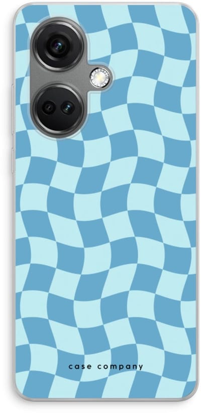 Case Company® - Hoesje geschikt voor OnePlus Nord CE 3 hoesje - Grid Blauw - Soft Cover Telefoonhoesje - Bescherming aan alle Kanten en Schermrand