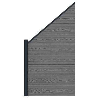vidaXL - Hekset - 95 - x - 180 - cm - WPC - en - Aluminium - Grijs