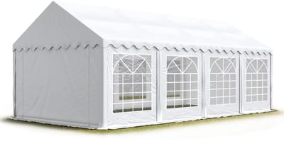 Partytent feesttent 4x8 m tuinpaviljoen -tent PVC 700 N in wit waterdicht