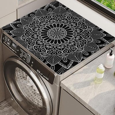 Wasmachine Mat - Droger Beschermer - Apparaten Beschermen - Sneldrogend Antislip - 60 x 60 cm - Zwart