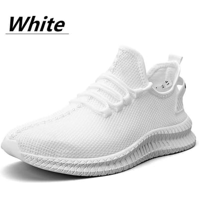 Nieuwe heren casual schoenen ademend mesh sneakers comfortabele wandelschoenen heren hardloop sportschoenen veter wandelschoen 44 brown