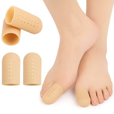 Gel Teenbeschermer I Teenbeschermers I Teenkap I Polymeer I Met Gaten I Soft Gel I Maat M/L I Beige I 2 Stuks