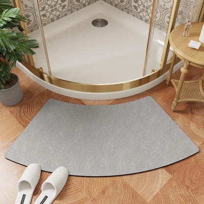 Boogvormige Diatomeeënaarde Badmat - Antislip Douchedeurmat, Super Absorberend & Sneldrogend, Dubbelzijdige Grip, Zacht Ademend 40x75cm