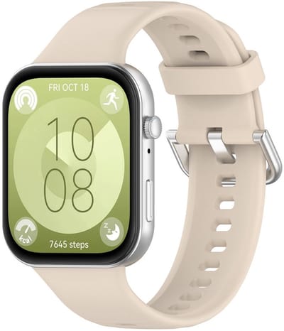 Siliconen bandje - geschikt voor Huawei Watch Fit 5 (PRO), Watch Fit 4 (Pro), Watch Fit 3 - gespsluiting - beige