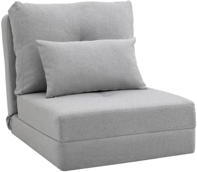 Slaapstoel - Uitklapbaar - Slaapbank - Logeerbed - Zetelbed - Slaapfauteuil - Vouwbed - 1 persoons - Zeer comfortabel - Grijs