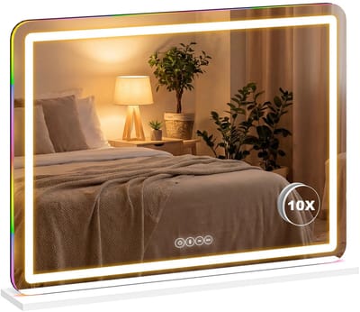 Innovastore Verlichte make-up spiegel - Kaptafelspiegel - Spiegel - Dimbare LED - RGB light - Bluetooth - Muziekfunctie -