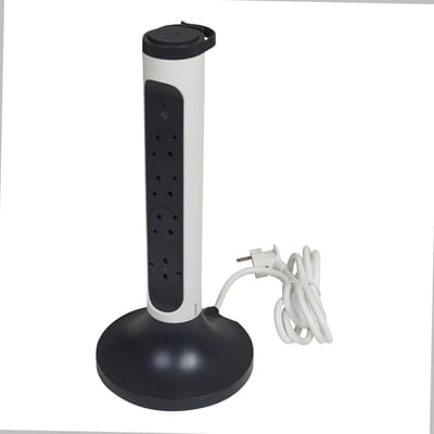 Legrand verticale staande contactdoos 4x2P+A 2m OSB Zwart (Europese Stekkerdoos) - 694505