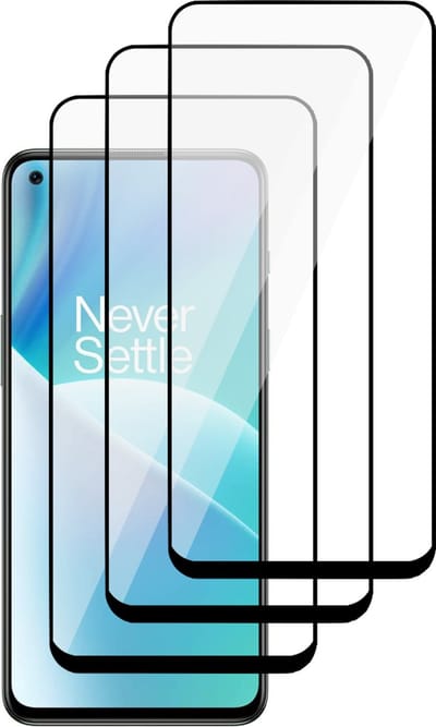 Screenprotector geschikt voor OnePlus Nord 2T - Gehard Glas Beschermglas Tempered Glass Volledig Dekkende Screen Protector - 3 Stuks