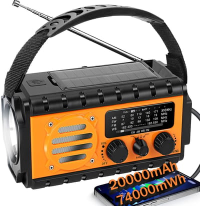 Unyqoos® Draagbare noodradio met zaklamp, leeslamp en SOS-alarm voor noodgevallen