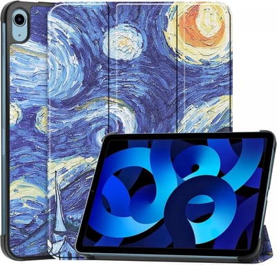 Tablet Hoes geschikt voor de Apple iPad 11 (2025) A16 / 10.9 (2022) | Book Case met Standaard | Kunstlederen Beschermhoes | Tri-fold | Sterrennacht Print