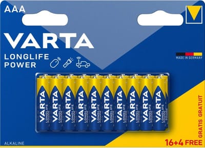 Varta Longlife Power - AAA Alkaline Batterijen - 20 stuks