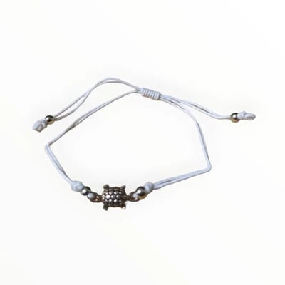 Aramat Jewels | Armbanden | Verstelbaar touw Armbandje schildpad | Wit | |2mm | Metaal | Kinderen, Volwassenen | Verkleurd niet