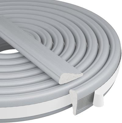 Tochthonden voor deuren-tochtstrip deur-5 meter zelfklevende ventilatie- en raamafdichtingstape - kit voor het blokkeren van luchtstromen in kieren tussen ramen en deuren - grijs