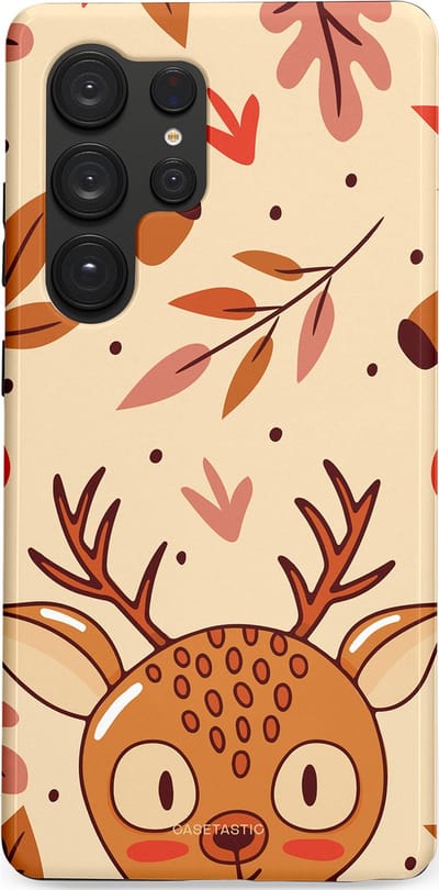 Casetastic hoesje geschikt voor Samsung Galaxy S25 Ultra - Dubbellaagse bescherming - Hert in de herfst - Fashion Case - Zand Terracotta Rood