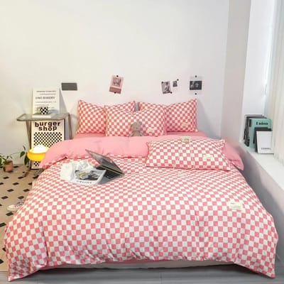Zwart en Wit Ruit Dekbedovertrek Set Full, Geometrisch Ruit Beddengoed Set Zacht Ruitjes Geruit Dekbedovertrek met 2 Kussenslopen Queen 200x230cm