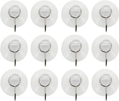 Dailygoods- Zuignaphaken Set van 12 - Transparante Zuignappen - Voor Ramen/Glas - Geen Boren/Niet Plakken - Herbruikbaar - Ideaal voor Decoraties