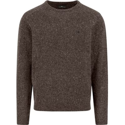 Fynch-Hatton Trui O-Neck Donegal Knit Dark Chocolate / male
