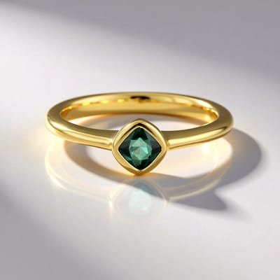 Cavill - Zilveren ring met 0,261 ct Indigoliet - 925 Sterling zilver - Gouden plating - Antieke briljant - Modern blauw