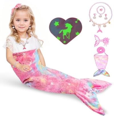 Zeemeermin Deken voor Kinderen en Volwassenen - Glowing Mermaid Blanket, Perfect Cadeau voor Meisjes