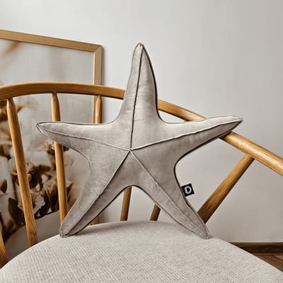 Decordruk VELVET - Sierkussen - Grote Zeester - Zacht Velvet - Piaskowa