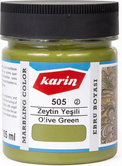 Ebru / Papiermarmer Verf - Olijfgroen - 105 ml