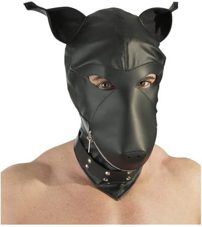 Leder imitatie hondenmasker