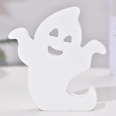 Creatieve Leuke Houten Spook Ornamenten Spook Desktop Display Knutselwerk Thuis DIY Knutselwerk Kinderspeelgoed Cadeau Halloween Decoratie ONE SIZE