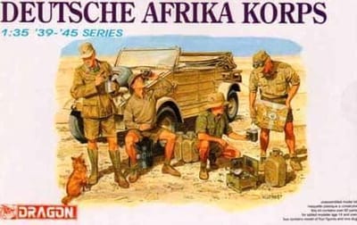Dragon Modelbouwpakket Militaire voertuigen - 6063 Deutsche Afrika Korps WWII - 4 Duitse Soldaten met diverse Onderdelen Plastic - 1:35 - Modelbouw