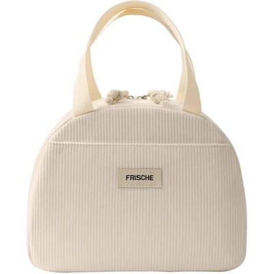 Draagbare Corduroy Lunchtassen Thermische Isolatie Lunchbox Schattige Print Vrouwen Lunch Opbergtas Picknick Bento Grote Capaciteit Handtas