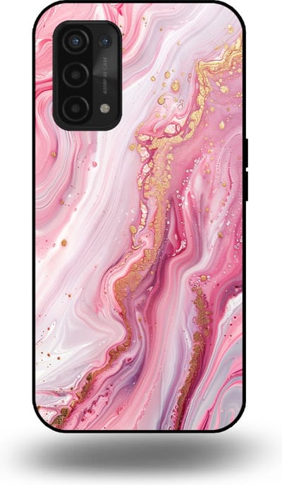 Smartphonica Telefoonhoesje geschikt voor OPPO A54 5G / A74 5G / A93 5G met marmer opdruk - TPU backcover case marble design - Roze geschikt voor Oppo A54 5G;Oppo A74 5G;Oppo A93 5G