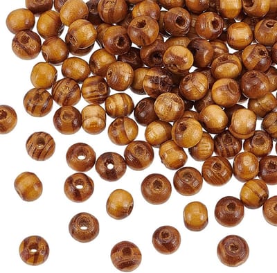 Kralen van 6 mm met gat van 2 mm, kleine ronde houten losse kralen, houten knutselkralen, macramé kralen, losse losse kralen van Burlywood voor macramé en knutselen, 120