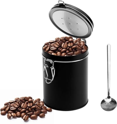 Airtight Koffie Canister met Ventiel - Vacuumopslag voor Koffiebonen, Thee, Noten en Poeder - Ideaal voor Versheid en Aroma Bescherming