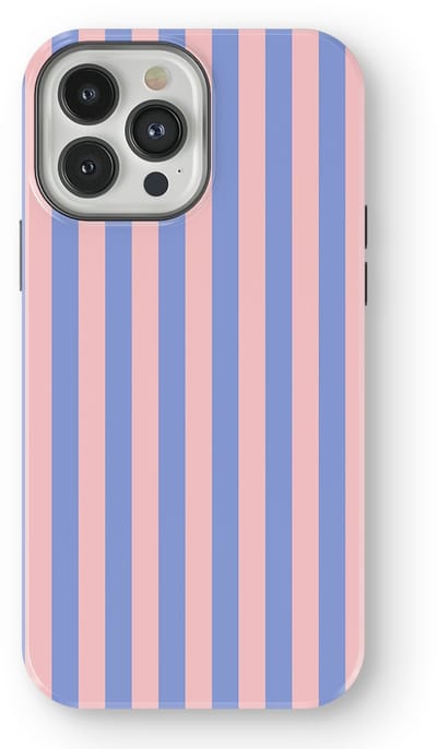 DripCase Gestreept Hoesje geschikt voor iPhone 13 Pro | Backcover met Mag | Stripes Motief | Trendy Case geschikt voor iPhone 13 Pro met Strepen Milkshake
