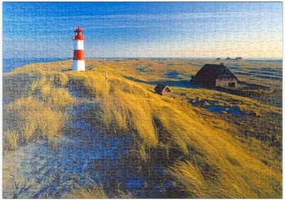 Legpuzzel 500 Stukjes - Landschap Puzzel - Ontspannend Tijdverdrijf - Gedetailleerde Afbeelding - 48x34 Centimeter - Sylt Vuurtoren