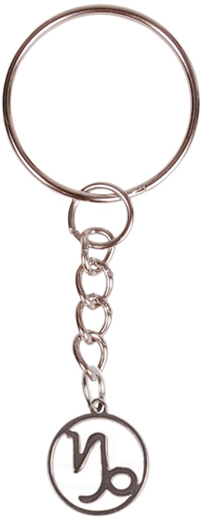 Sleutelhanger/Tashangertje - Zilverkleurige Sleutelring - hanger sterrenbeeld Steenbok