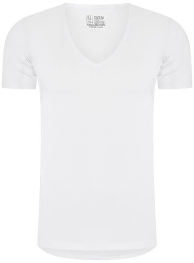 RJ Anti-Zweet Heren T-Shirt Diepe V-Hals Wit M