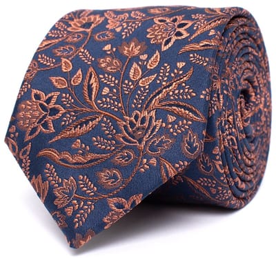 Tresanti DONATI Silk tie with flowers Orange (TRTIIE359 - 507)