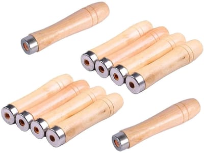 Solidchoice- Vijlhandvat Houten Handgrepen - 10 Stuks - 9 cm Lang - 4 mm Gat - Voor Vijlen/Raspen/Beitels - Duurzaam Materiaal - Handgreep